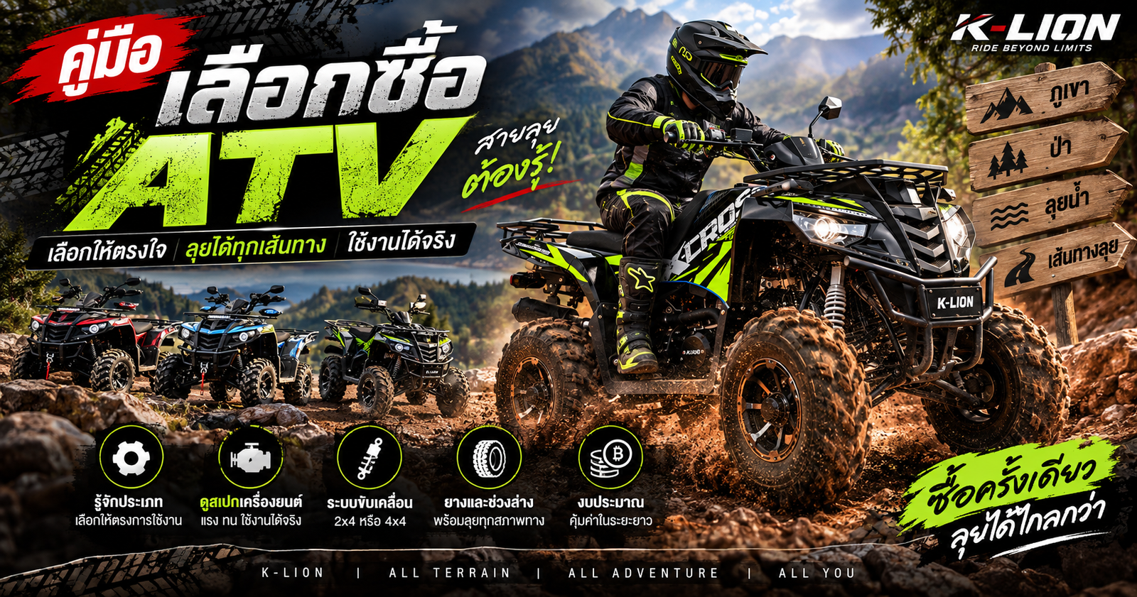 คู่มือเลือกซื้อ ATV สายลุย